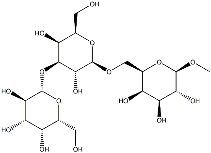 Methyl 6-O-[(3-O-b-D-galactopyranosyl)-b-D-galactopyranosyl]-b-D-galactopyranoside Struktur