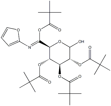 N-(2-Furyl)imino-2,3,4,6-tetra-O-pivaloyl-D-glucopyranoside Struktur