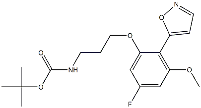 tert-butyl (3-(5-fluoro-2-(isoxazol-5-yl)-3-methoxyphenoxy)propyl)carbamate Struktur