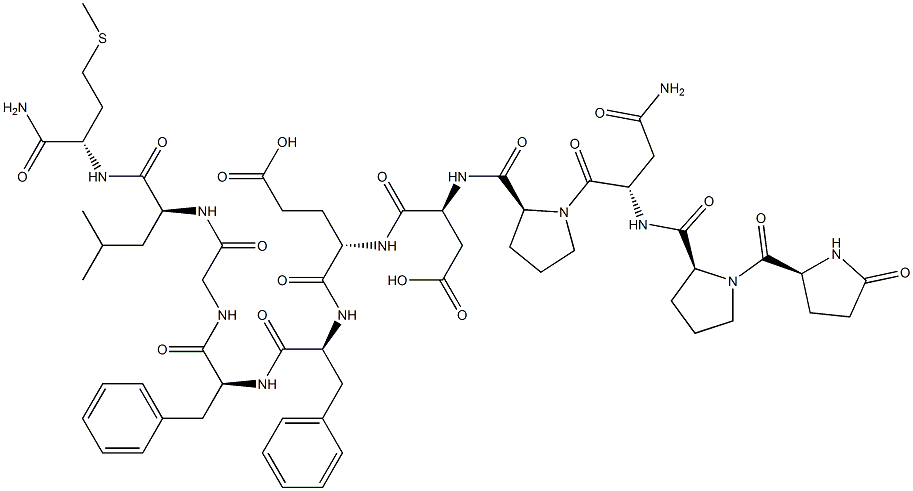 pyroglutamyl-prolyl-asparaginyl-prolyl-aspartyl-glutamyl-phenylalanyl-phenylalanyl-glycyl-leucyl-methioninamide Struktur