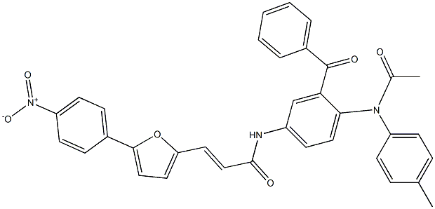 N-(3-benzoyl-4-((4-methylphenyl)acetylamino)phenyl)-3-(5-(4-nitrophenyl)-2-furyl)acrylic acid smide Struktur