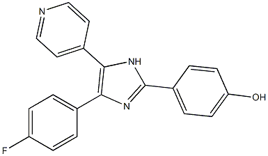 4-(4-fluorophenyl)-2-(4-hydroxyphenyl)-5-(4-pyridyl)imidazole Struktur