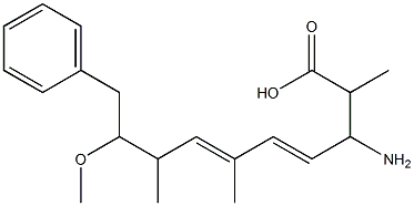 3-amino-9-methoxy-10-phenyl-2,6,8-trimethyldeca-4,6-dienoic acid Struktur