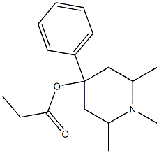 1,2,6-trimethyl-4-phenyl-4-propionoxypiperidine Struktur