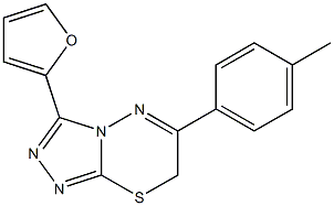 3-(2-furyl)-6-(4-methylphenyl)-7H-1,2,4-triazolo(3,4-b)(1,3,4)thiadiazine Struktur