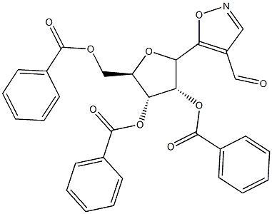 5-(2,3,5-tri-O-benzoyl-ribofuranosyl)-isoxazole-4-carbaldehyde Struktur