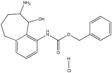 (8-amino-9-hydroxy-6,7,8,9-tetrahydro-5h-benzocyclohepten-1-yl)-carbamic acid benzyl ester hydrochloride Struktur