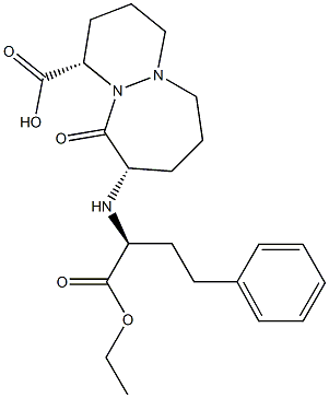 (5S,8S)-5-[[(1S)-1-ethoxycarbonyl-3-phenyl-propyl]amino]-6-oxo-1,7-diazabicyclo[5.4.0]undecane-8-carboxylic acid Struktur