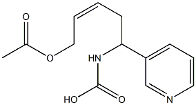 (3Z)-5-(Acetyloxy)-1-Pyridin-3-ylpent-3-Enylcarbamic Acid Struktur