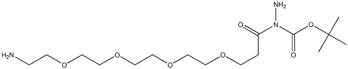 15-Amino-4,7,10,13-tetraoxa-pentadecanoyl-N-(t-butyloxycarbonyl)-hydrazid Struktur