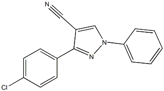 3-(4-chlorophenyl)-1-phenyl-1H-pyrazole-4-carbonitrile Struktur