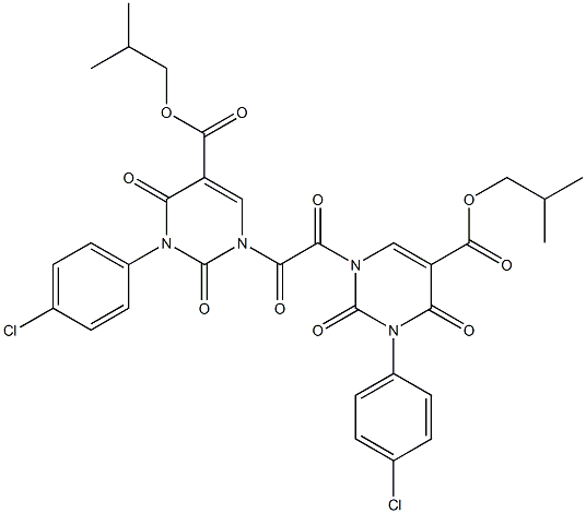 N,N''-OXALYLBIS[3-(4-CHLOROPHENYL)-5-CARBISOBUTOXYURACIL] Struktur