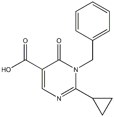 1-BENZYL-2-CYCLOPROPYL-6-OXO-1,6-DIHYDROPYRIMIDINE-5-CARBOXYLIC ACID Struktur