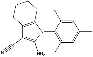 2-AMINO-1-MESITYL-4,5,6,7-TETRAHYDRO-1H-INDOLE-3-CARBONITRILE Struktur