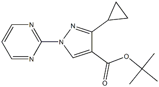 TERT-BUTYL 3-CYCLOPROPYL-1-PYRIMIDIN-2-YL-1H-PYRAZOLE-4-CARBOXYLATE Struktur