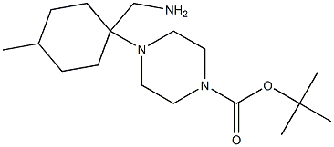 TERT-BUTYL 4-[1-(AMINOMETHYL)-4-METHYLCYCLOHEXYL]PIPERAZINE-1-CARBOXYLATE Struktur