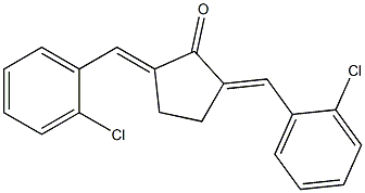 2,5-di(2-chlorobenzylidene)cyclopentan-1-one Struktur