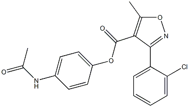 4-(acetylamino)phenyl 3-(2-chlorophenyl)-5-methylisoxazole-4-carboxylate Struktur