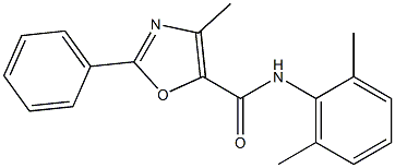 N-(2,6-dimethylphenyl)-4-methyl-2-phenyl-1,3-oxazole-5-carboxamide Struktur