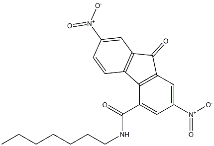 N4-heptyl-2,7-dinitro-9-oxo-9H-4-fluorenecarboxamide Struktur