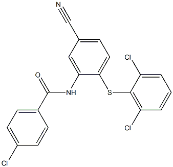 4-chloro-N-{5-cyano-2-[(2,6-dichlorophenyl)sulfanyl]phenyl}benzenecarboxamide Struktur