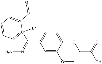 2-{4-[2-(2-bromobenzoyl)carbohydrazonoyl]-2-methoxyphenoxy}acetic acid Struktur