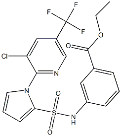 ethyl 3-[({1-[3-chloro-5-(trifluoromethyl)-2-pyridinyl]-1H-pyrrol-2-yl}sulfonyl)amino]benzenecarboxylate Struktur