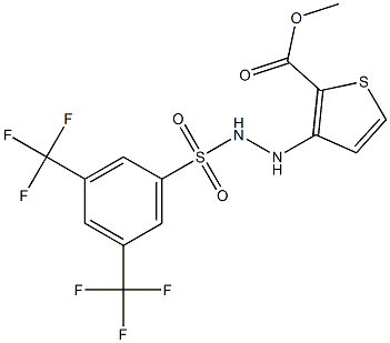 methyl 3-(2-{[3,5-di(trifluoromethyl)phenyl]sulfonyl}hydrazino)thiophene-2-carboxylate Struktur