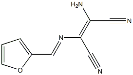 (Z)-2-amino-3-{[(E)-2-furylmethylidene]amino}-2-butenedinitrile Struktur