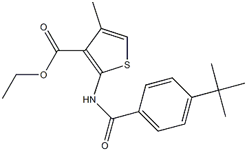 ethyl 2-{[4-(tert-butyl)benzoyl]amino}-4-methylthiophene-3-carboxylate Struktur