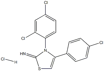 4-(4-chlorophenyl)-3-(2,4-dichlorophenyl)-2,3-dihydro-1,3-thiazol-2-imine hydrochloride Struktur