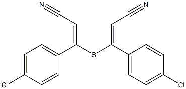 3-(4-chlorophenyl)-3-{[1-(4-chlorophenyl)-2-cyanovinyl]thio}acrylonitrile Struktur