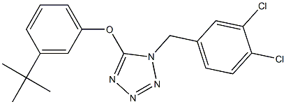 3-(tert-butyl)phenyl 1-(3,4-dichlorobenzyl)-1H-1,2,3,4-tetraazol-5-yl ether Struktur