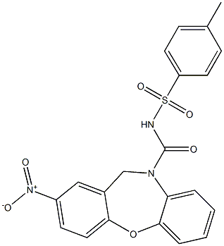 4-methyl-N-{[2-nitrodibenzo[b,f][1,4]oxazepin-10(11H)-yl]carbonyl}benzenesulfonamide Struktur