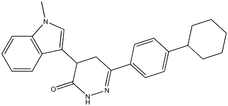 6-(4-cyclohexylphenyl)-4-(1-methyl-1H-indol-3-yl)-4,5-dihydro-3(2H)-pyridazinone Struktur