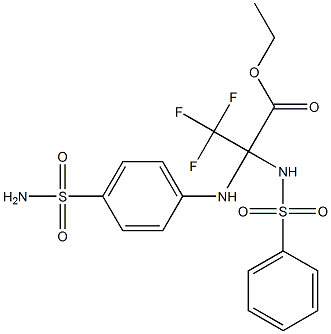 ethyl 2-[4-(aminosulfonyl)anilino]-3,3,3-trifluoro-2-[(phenylsulfonyl)amino]propanoate Struktur