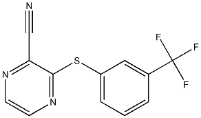 3-{[3-(trifluoromethyl)phenyl]sulfanyl}-2-pyrazinecarbonitrile Struktur