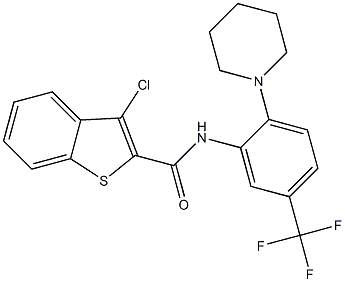 N2-[2-piperidino-5-(trifluoromethyl)phenyl]-3-chlorobenzo[b]thiophene-2-carboxamide Struktur