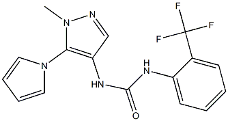 N-[1-methyl-5-(1H-pyrrol-1-yl)-1H-pyrazol-4-yl]-N'-[2-(trifluoromethyl)phenyl]urea Struktur