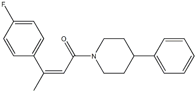 (Z)-3-(4-fluorophenyl)-1-(4-phenylpiperidino)-2-buten-1-one Struktur