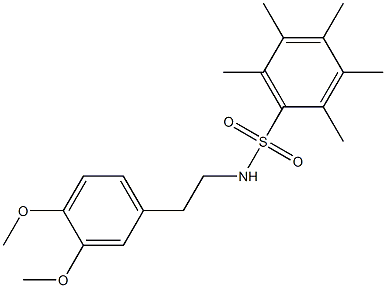 N1-(3,4-dimethoxyphenethyl)-2,3,4,5,6-pentamethylbenzene-1-sulfonamide Struktur