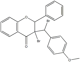 3-bromo-3-[bromo(4-methoxyphenyl)methyl]-2-phenylchroman-4-one Struktur