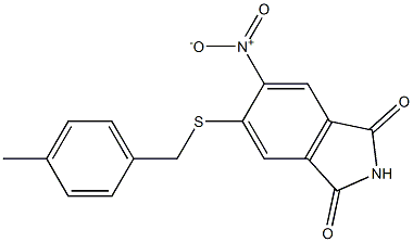 5-[(4-methylbenzyl)thio]-6-nitroisoindoline-1,3-dione Struktur