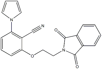 2-[2-(1,3-dioxo-1,3-dihydro-2H-isoindol-2-yl)ethoxy]-6-(1H-pyrrol-1-yl)benzenecarbonitrile Struktur