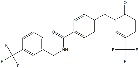 4-{[2-oxo-5-(trifluoromethyl)-1(2H)-pyridinyl]methyl}-N-[3-(trifluoromethyl)benzyl]benzenecarboxamide Struktur