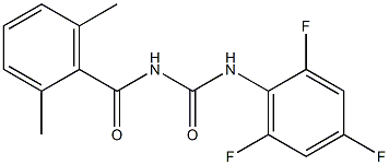 N-(2,6-dimethylbenzoyl)-N'-(2,4,6-trifluorophenyl)urea Struktur