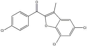 (4-chlorophenyl)(5,7-dichloro-3-methylbenzo[b]furan-2-yl)methanone Struktur