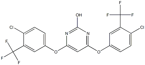 4,6-bis[4-chloro-3-(trifluoromethyl)phenoxy]-2-pyrimidinol Struktur