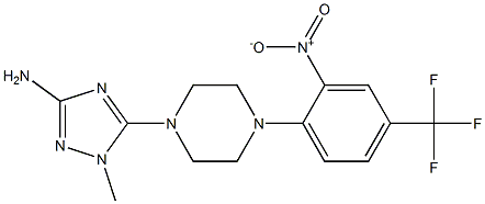 1-methyl-5-{4-[2-nitro-4-(trifluoromethyl)phenyl]piperazino}-1H-1,2,4-triaz ol-3-amine Struktur