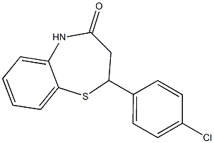 2-(4-chlorophenyl)-2,3-dihydro-1,5-benzothiazepin-4(5H)-one Struktur